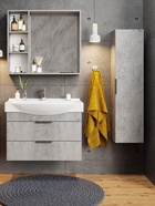 Тумба подвесная Onika Девис 80 бетон чикаго раковина Беверли-80 Santek 10925572