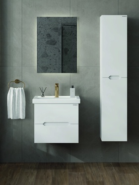 Тумба подвесная Onika Айленд 60 белая раковина Фостер-60 Кirovit 10925576