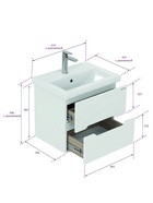 Тумба подвесная Onika Айленд 60 белая раковина Фостер-60 Кirovit 10925576