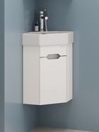 Тумба подвесная Onika Айленд 35 белая, угловая раковина Line Sanita Luxe 10925578