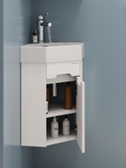 Тумба подвесная Onika Айленд 35 белая, угловая раковина Line Sanita Luxe 10925578