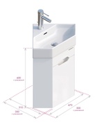 Тумба подвесная Onika Айленд 35 белая, угловая раковина Line Sanita Luxe 10925578
