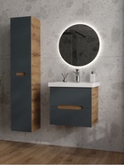 Тумба подвесная Айленд 50 графит/дуб крафт золотой, раковина Фостер-50 Кirovit 10925579