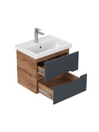 Тумба подвесная Айленд 60 графит/дуб крафт золотой, раковина Фостер-60 Кirovit 10925581