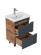 Тумба Айленд 60 напольная, графит/дуб крафт золотой раковина Фостер-60 Кirovit 10925583