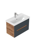 Тумба Айленд 80 подвесная, графит/дуб крафт золотой раковина Фостер 80 Kirovit 10925585