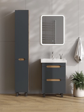 Пенал Айленд 30 графит/дуб крафт золотой, правый 10925589