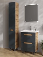 Пенал Айленд 30 графит/дуб крафт золотой, правый 10925589