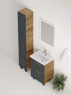 Пенал Айленд 30 графит/дуб крафт золотой, правый 10925589