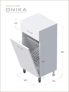 Полупенал Onika Каприз 40 белый, с бельевой корзиной 10925593