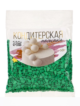 Посыпка кондитерская «Ёлочки», зеленая, новогодняя, 50 г