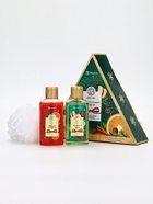 Подарочный набор новогодний: гель для душа 2 шт х100 мл, мочалка для тела, аромат яблоко и глинтвейн, URAL LAB - фото 60872663