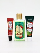 Подарочный набор новогодний: гель для душа, крем для рук и бальзам для губ, аромат яблоко, URAL LAB - фото 60872765