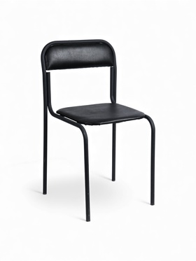 УЦЕНКА Стул Аскона, искусственная кожа, чёрный, каркас черный 10957141