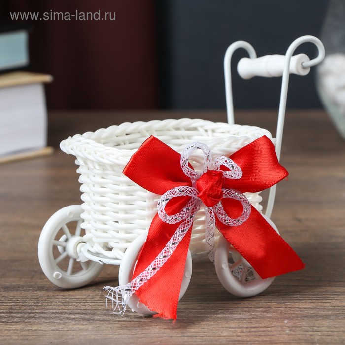 Корзина декоративная "Коляска с бантиком" 10,5х8х12 см МИКС - Фото 1