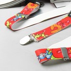 Подтяжки детские, ширина - 2,4 см, цвет красный - Фото 2