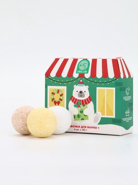 Бомбочки для ванны в домике «Медведь», набор 6 шт. × 40 г, URAL LAB