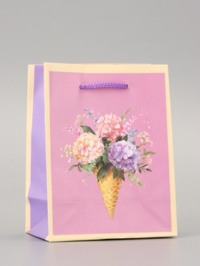 Пакет подарочный ламинированный «Нежный букет» 11.5?14.5?6.5 см (комплект 4 шт)