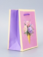 Пакет подарочный ламинированный «Нежный букет» 11.5×14.5×6.5 см - фото 119371606