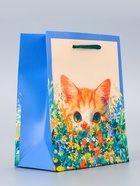 Пакет подарочный ламинированный «Котик» 11.5×14.5×6.5 см - фото 119371622