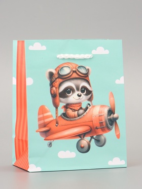 Пакет подарочный ламинированный «В полете» 11.5?14.5?6.5 см (комплект 4 шт)