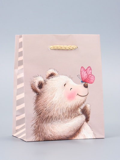 Пакет подарочный ламинированный «Мишка» 11.5×14.5×6.5 см