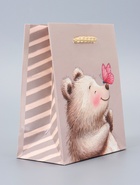 Пакет подарочный ламинированный «Мишка» 11.5×14.5×6.5 см - фото 119371631