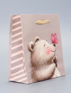 Пакет подарочный ламинированный «Мишка» 11.5×14.5×6.5 см - фото 119371632