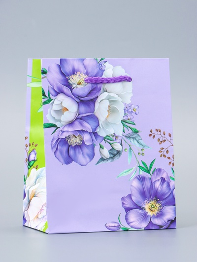 Пакет подарочный ламинированный «Красота и нежность» 11.5×14.5×6.5 см