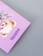 Пакет подарочный ламинированный «Цветы от Мишки» 11.5×14.5×6.5 см - фото 119371649