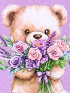 Пакет подарочный ламинированный «Цветы от Мишки» 11.5×14.5×6.5 см - фото 119371650