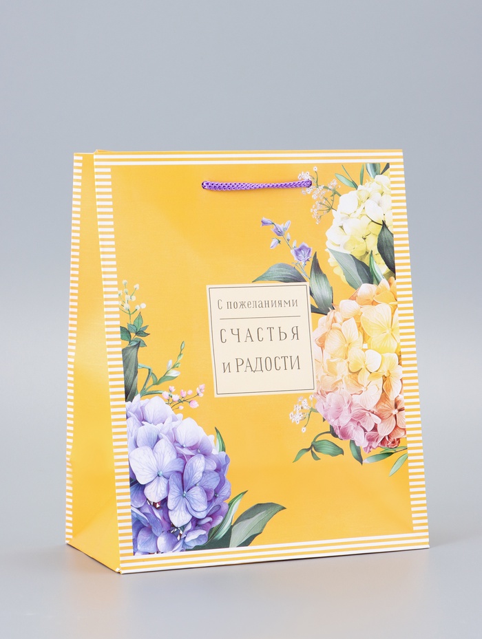 Пакет подарочный ламинированный «Счастья» 18×22.3×10 см - Фото 1