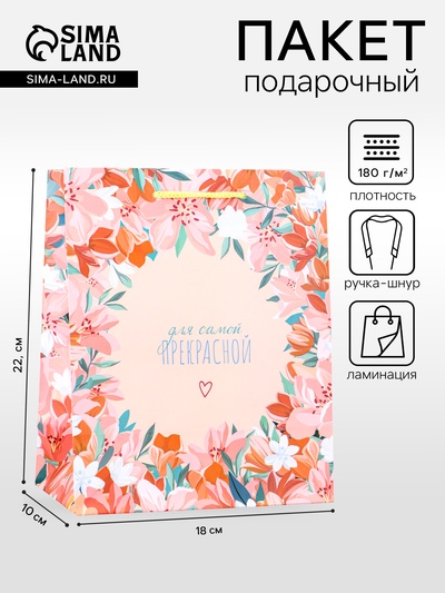 Пакет подарочный ламинированный «Радость» 18×22.3×10 см