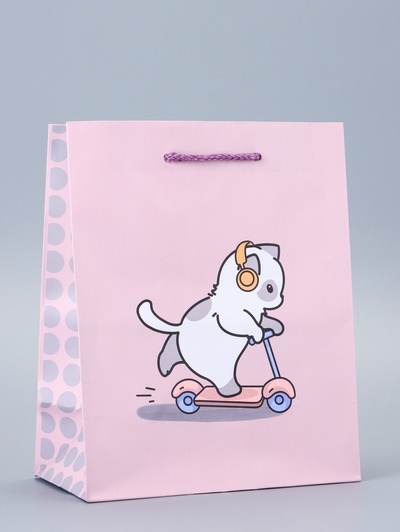 Пакет подарочный ламинированный «СамоКотик» 18×22.3×10 см