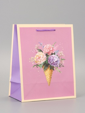 Пакет подарочный ламинированный «Цветочная радость» 18?22.3?10 см (комплект 2 шт)