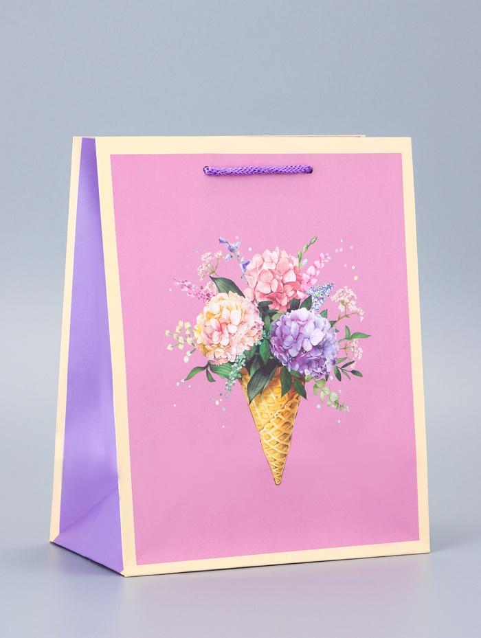 Пакет подарочный ламинированный «Цветочная радость» 18×22.3×10 см - Фото 1