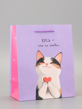 Пакет подарочный ламинированный «Любовь» 18?22.3?10 см (комплект 2 шт)