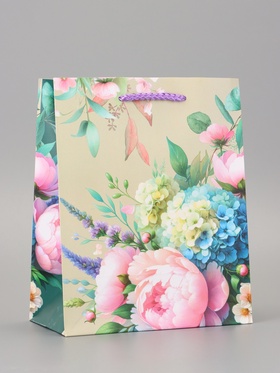 Пакет подарочный ламинированный «Цветы и Радость» 18?22.3?10 см (комплект 2 шт)