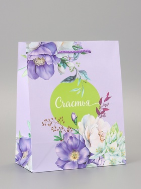 Пакет подарочный ламинированный "Счастья…." 18?22.3?10 см (комплект 2 шт)