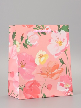 Пакет подарочный ламинированный «Цветочное счастье» 18?22.3?10 см (комплект 2 шт)