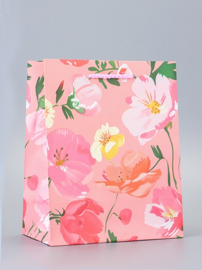 Пакет подарочный ламинированный «Цветочное счастье» 18×22.3×10 см