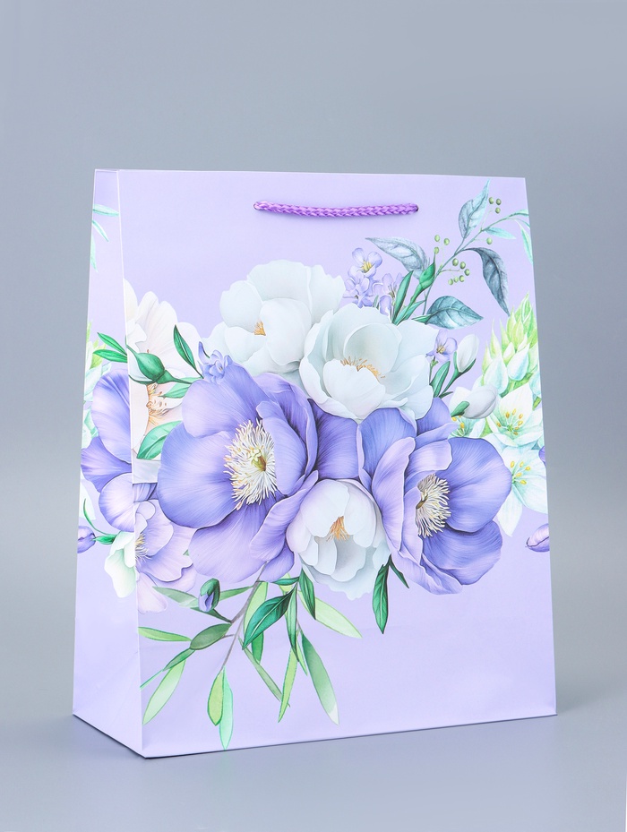 Пакет подарочный ламинированный «Фиолетовая магия» 26×12×32 см - Фото 1