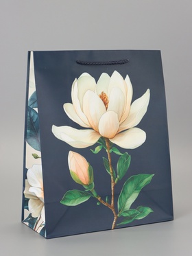 Пакет подарочный ламинированный «Белая магнолия» 26?12?32 см (комплект 2 шт)