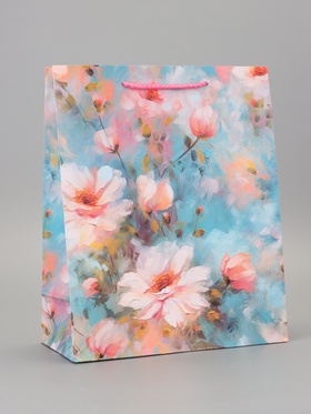 Пакет подарочный ламинированный «Цветочное настроение» 26?12?32 см (комплект 2 шт)