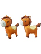 Воздушный шар фольгированный 3D 25" «Лошадка», коричневый - фото 119340790