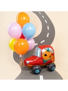 Воздушный шар фольгированный 3D 29" «Три Кота. Компот в машине», только под воздух - Фото 3