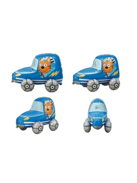 Воздушный шар фольгированный 3D 29" «Три Кота. Коржик в машине», только под воздух