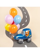 Воздушный шар фольгированный 3D 29" «Три Кота. Коржик в машине», только под воздух - Фото 3