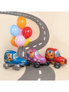 Воздушный шар фольгированный 3D 29" «Три Кота. Коржик в машине», только под воздух - Фото 5