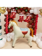 Воздушный шар фольгированный 3D 35" «Лошадка», кремовый, сатин - Фото 2